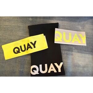 Quay Australia Black Cloth Sunglasses Case Storage Pouch Snap Magnetic Only